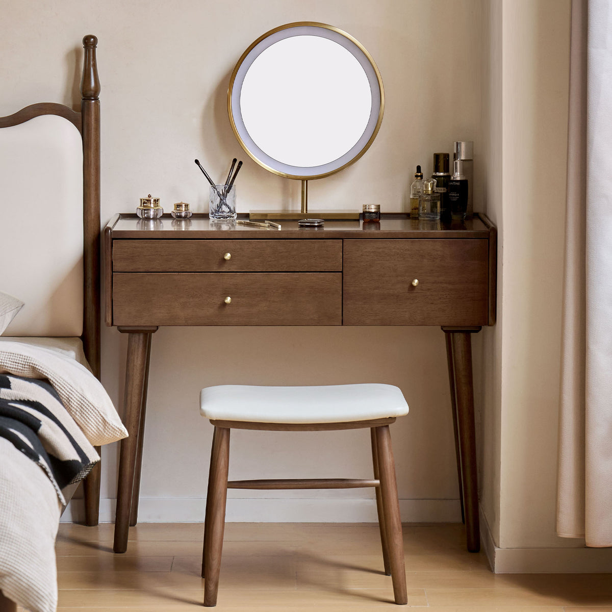 Solid Rubberwood Vanity Desk