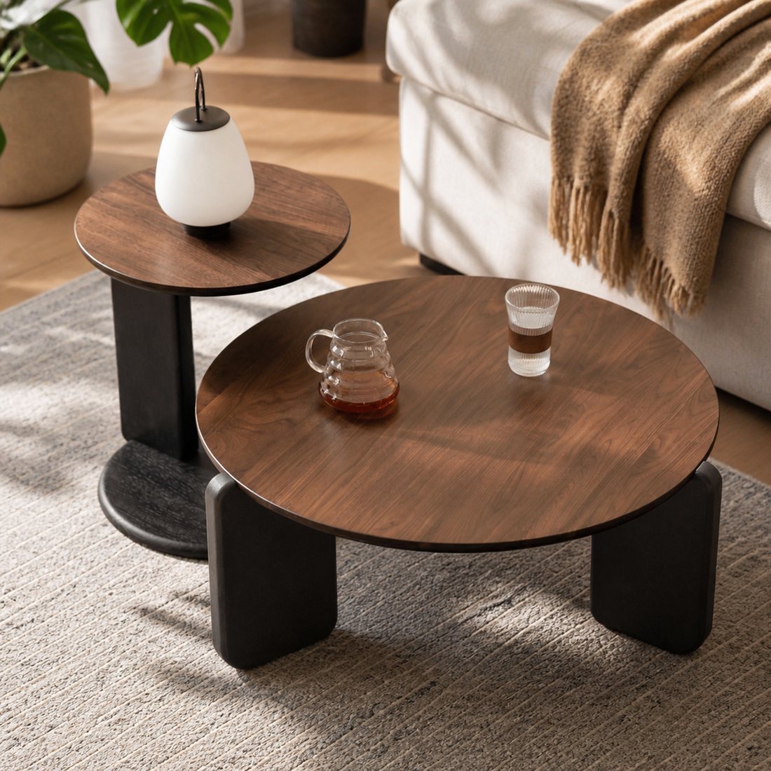 Solid Oak Legs, Walnut Top — Zero MDF, Zero Veneer