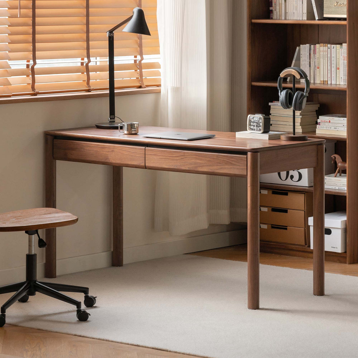 FAS Grade Black Walnut Desk Mid Century Minimalist