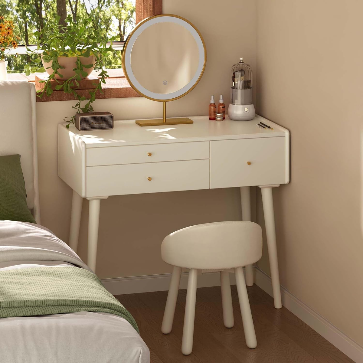 Solid Rubberwood Vanity Desk