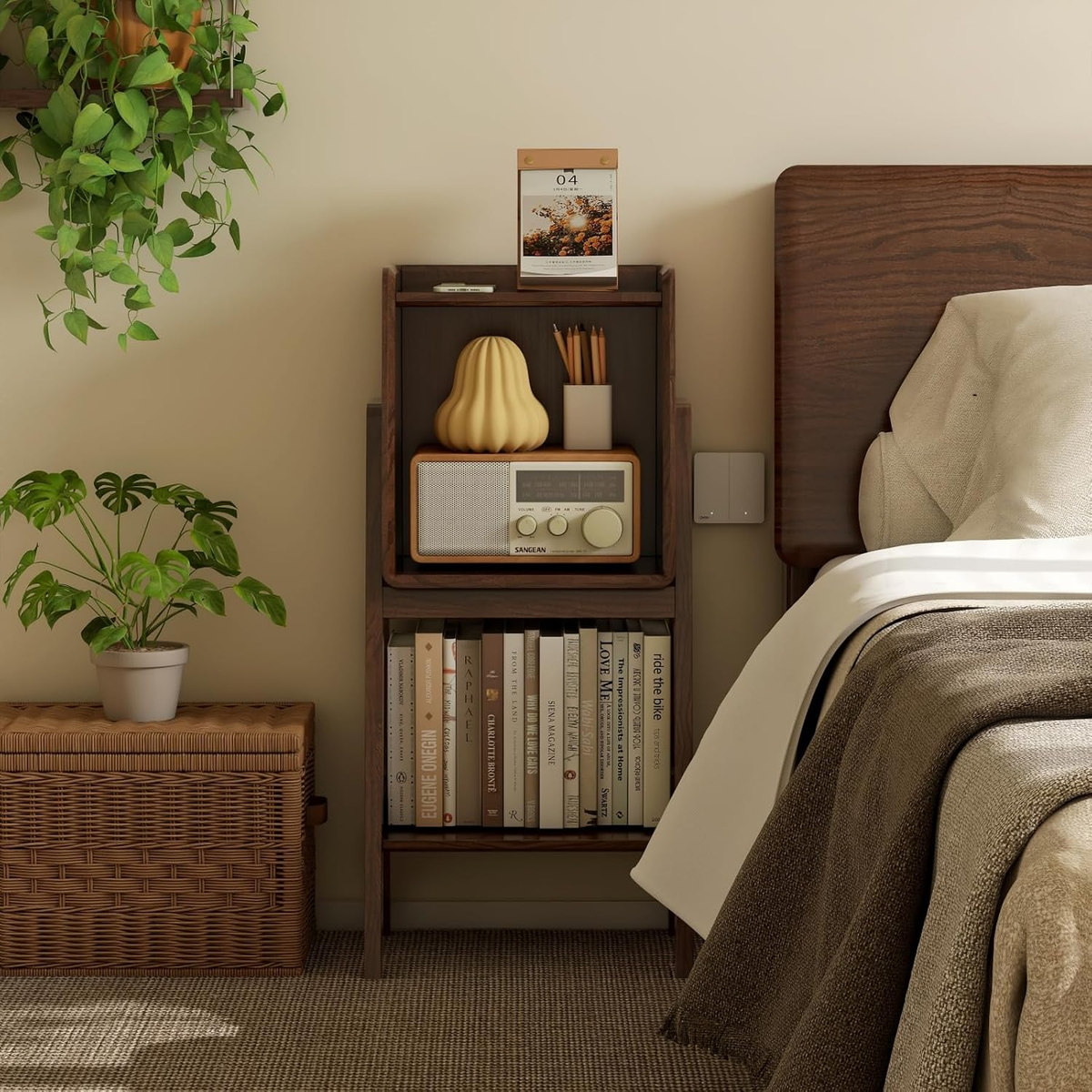 Solid Oak 3-5 Tier Ladder Bookshelf Stable Frame