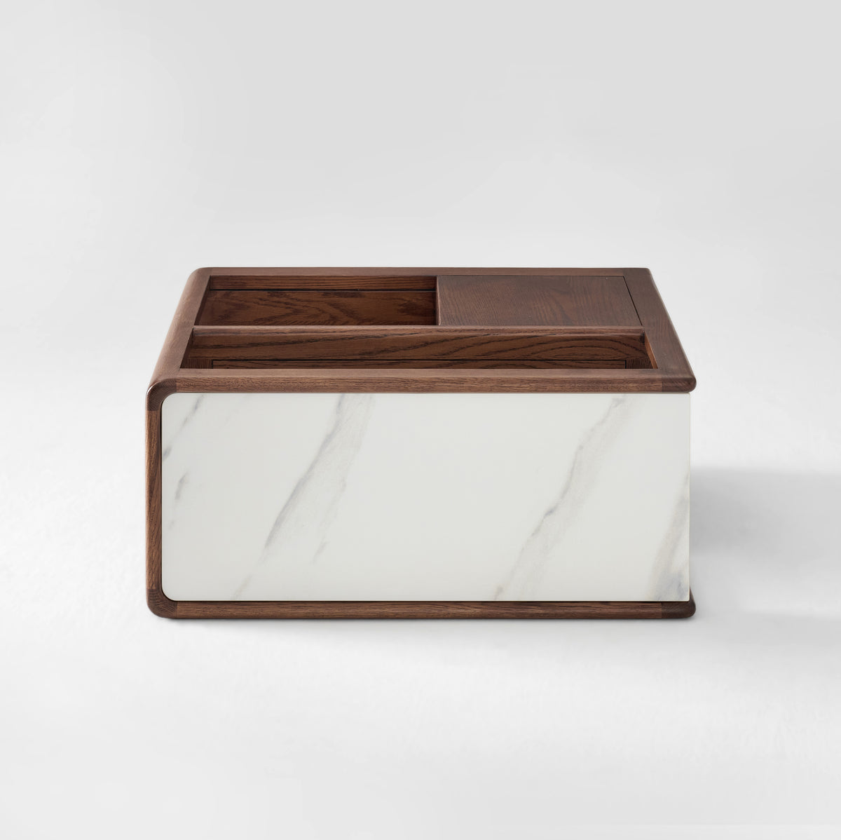 Solid Wood Narrow Side Table with Storage