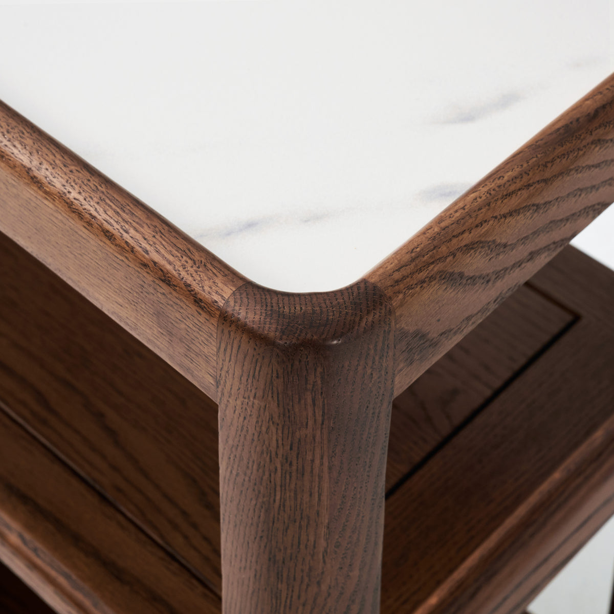 Solid Wood Narrow Side Table with Storage