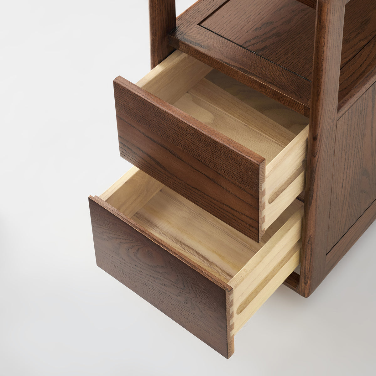 Solid Wood Narrow Side Table with Storage