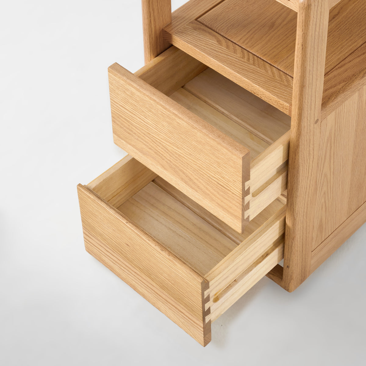 Solid Wood Narrow Side Table with Storage