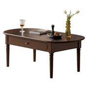 Solid Wood Vintage Coffee Table with Drawers
