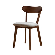 Solid Oak Dining Chair with Fabric Seat