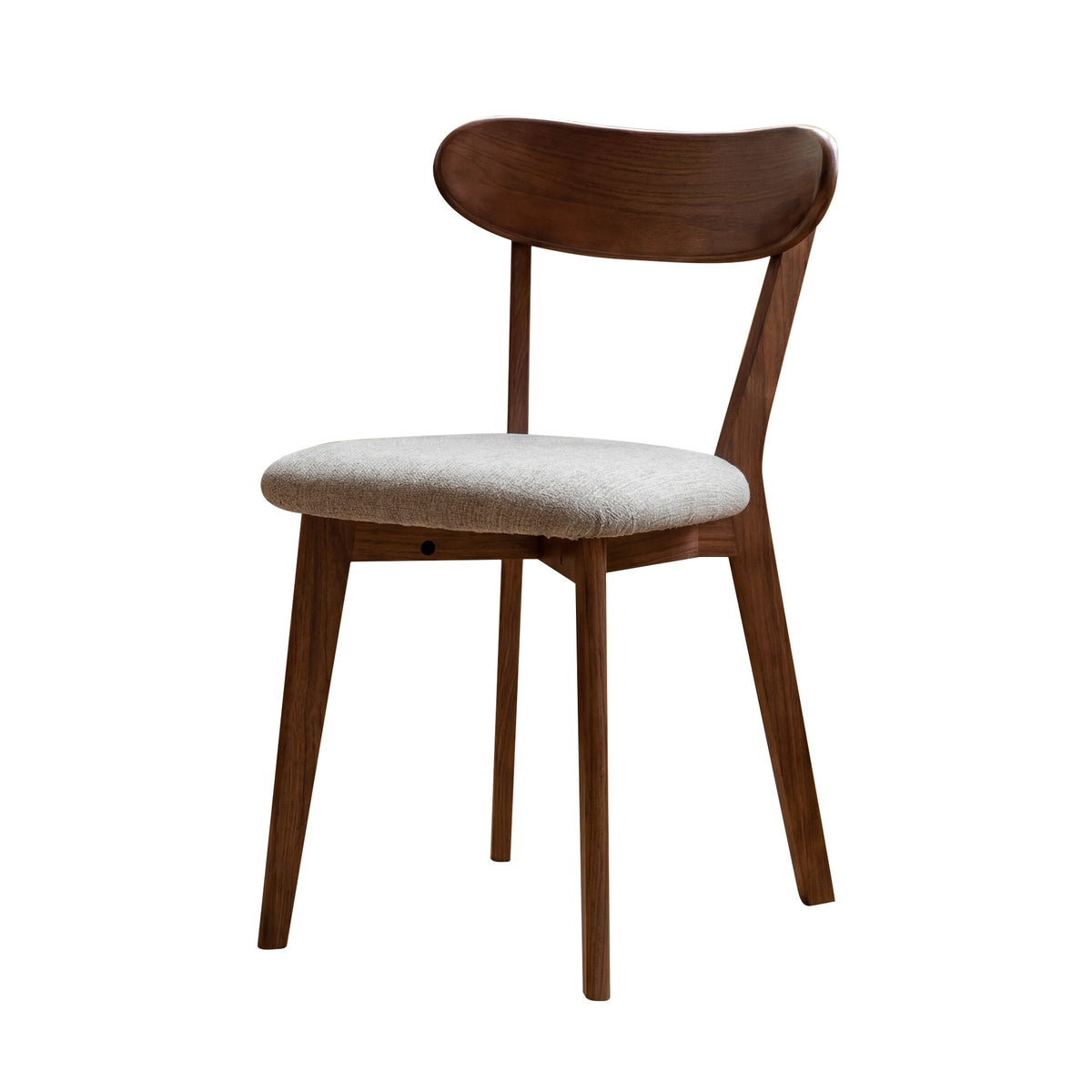 Solid Oak Dining Chair with Fabric Seat