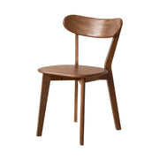 Solid Oak Dining Chair with Curved Backrest