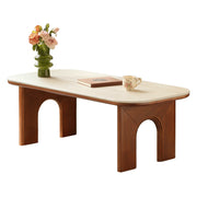 Tulipwood Coffee Table with Travertine Stone Top