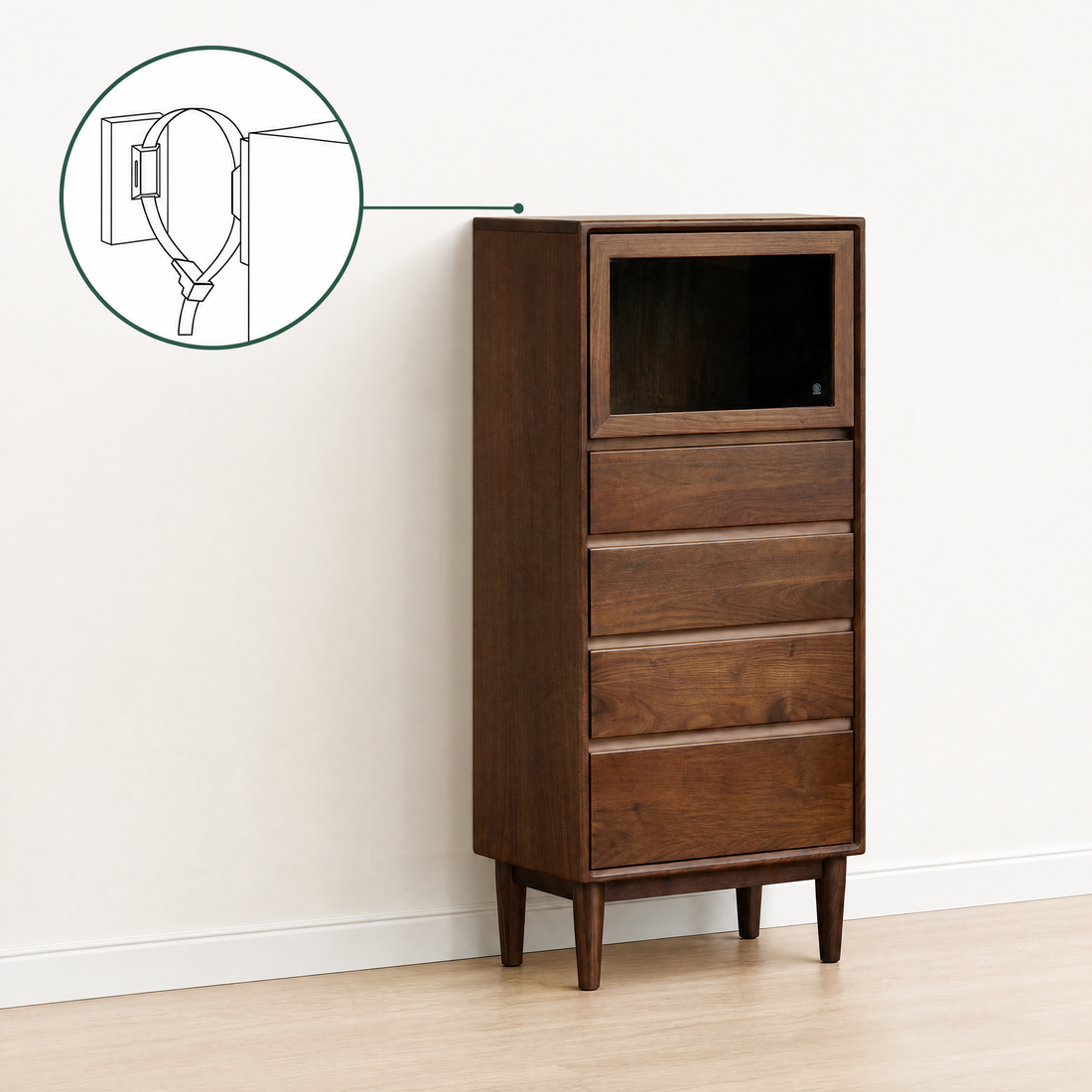 Anti-Tip Wall Anchor — Built-In Safety for the Whole Family