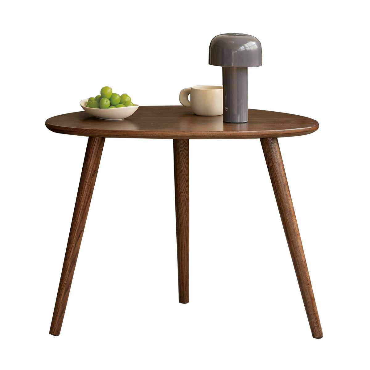 Small Oval Solid Oak Coffee Table Mid Century