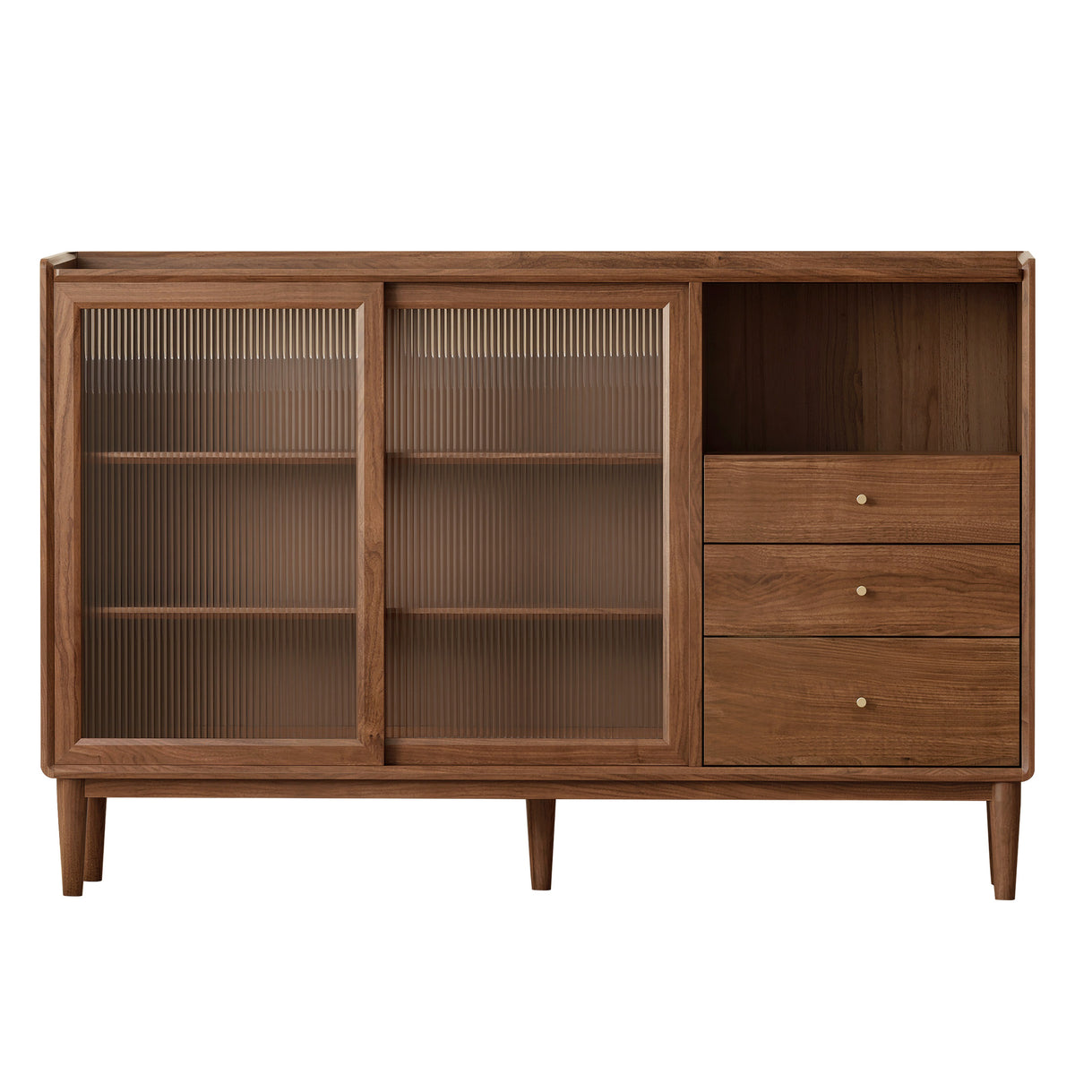 Yeswood Rubberwood Sideboard with Glass Doors