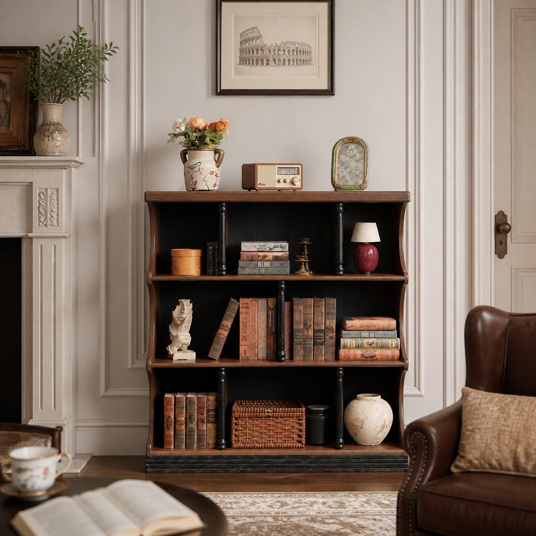 Roman-Inspired Silhouette — Vintage Walnut Finish, Timeless Aesthetic
