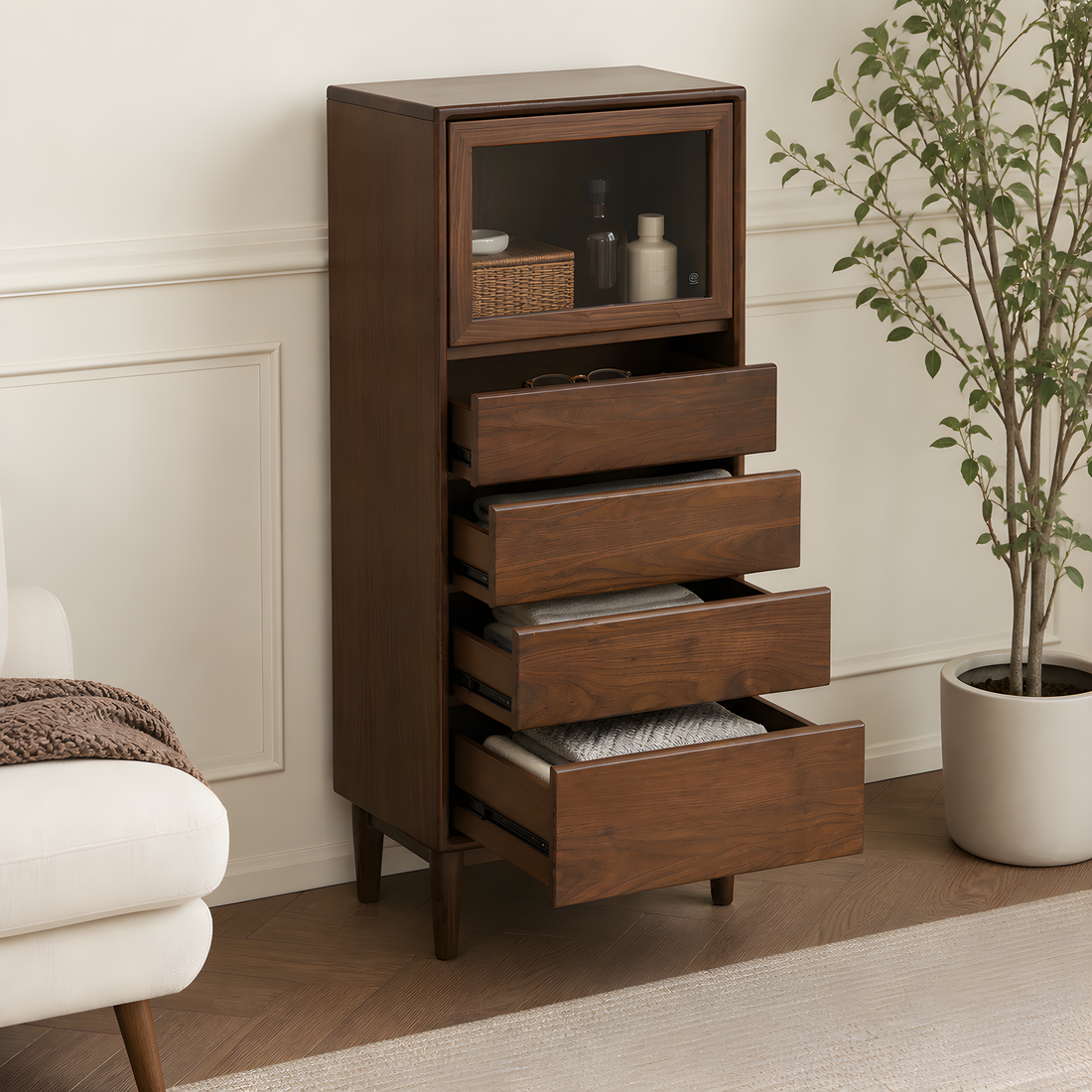 Four Smooth Drawers + Cabinet — Organized, Accessible, Always Tidy