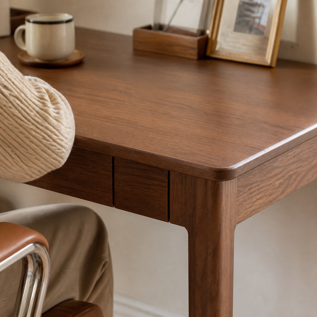 100% Solid Walnut — No Veneer, No MDF, Low-Emission Build