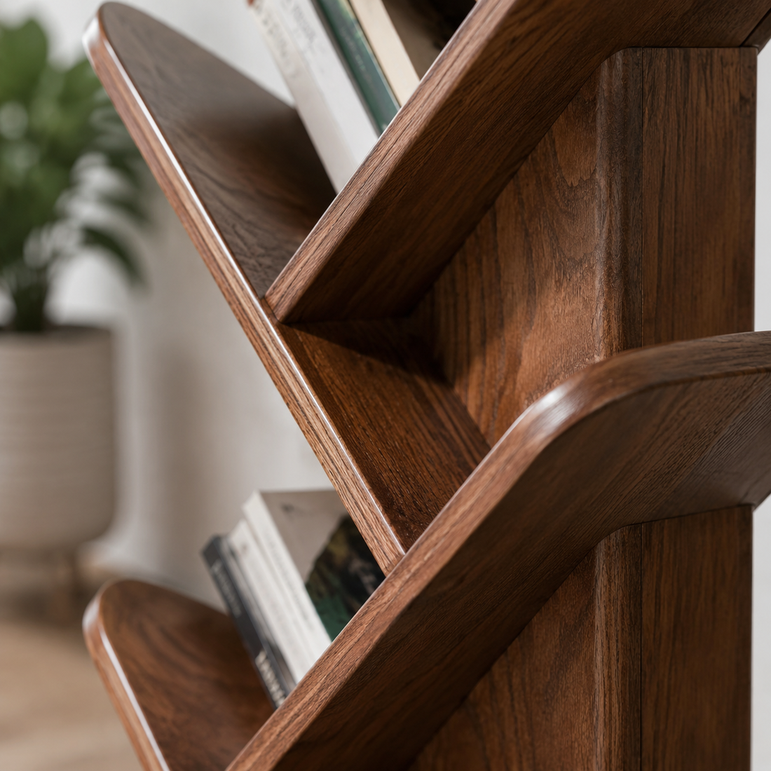 Solid oak, low‑emission, resists bowing