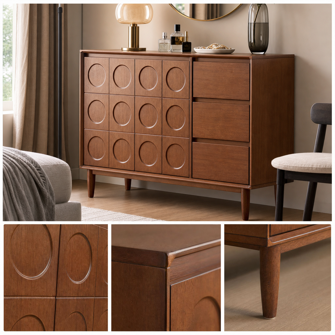 Easy assembly with refined mid-century details