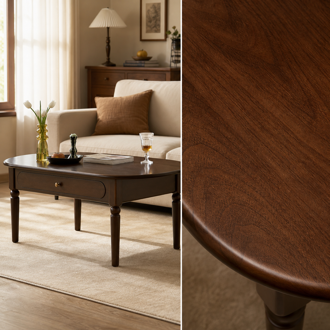 FAS‑grade solid wood, no veneers or fillers