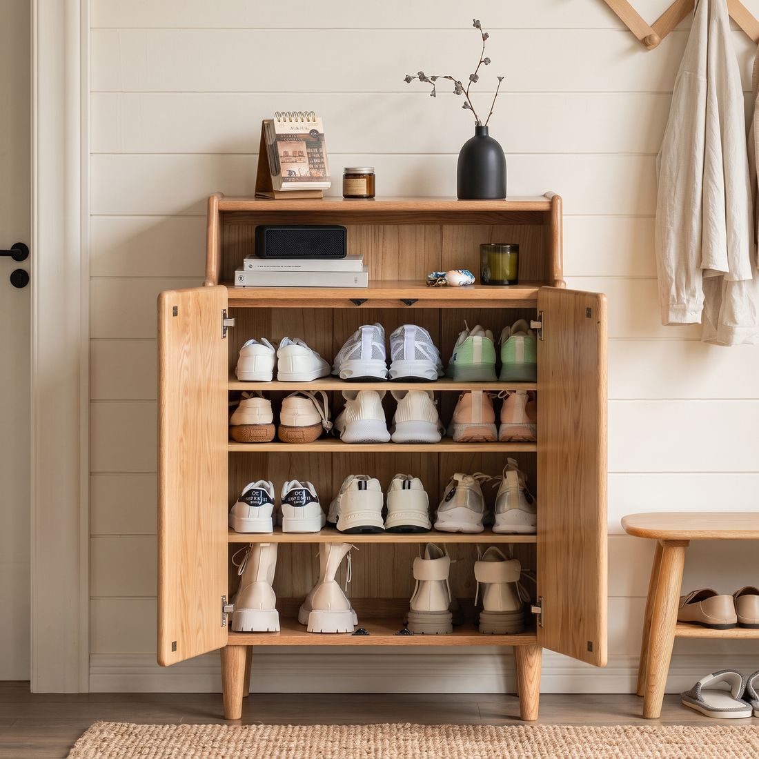 Fits the Whole Family's Shoes — 4 Generous Shelves Inside