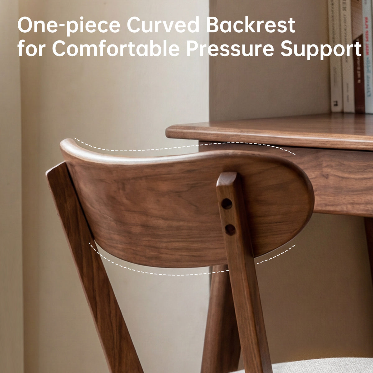Solid Oak Dining Chair with Fabric Seat