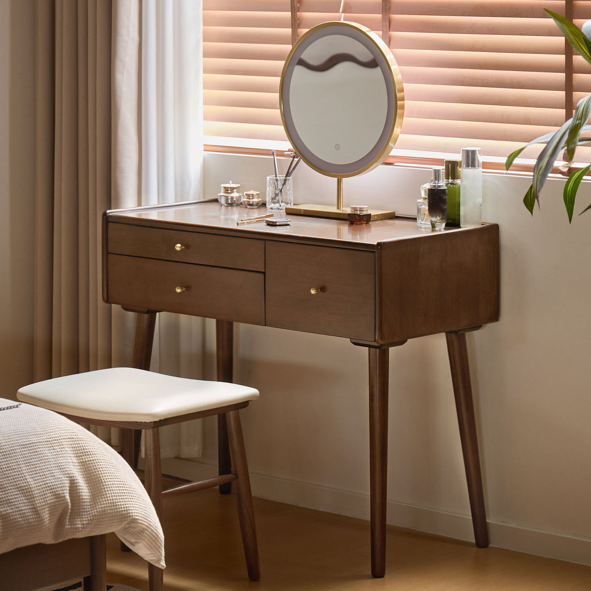 Solid Rubberwood Vanity Desk