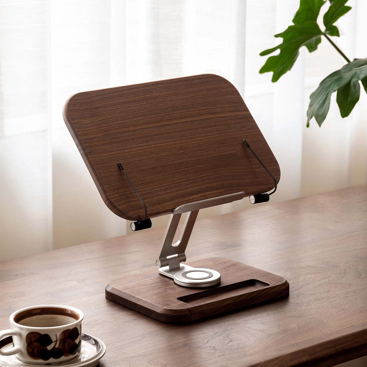 Solid Wood 360° Rotating Height Adjustable Book Stand