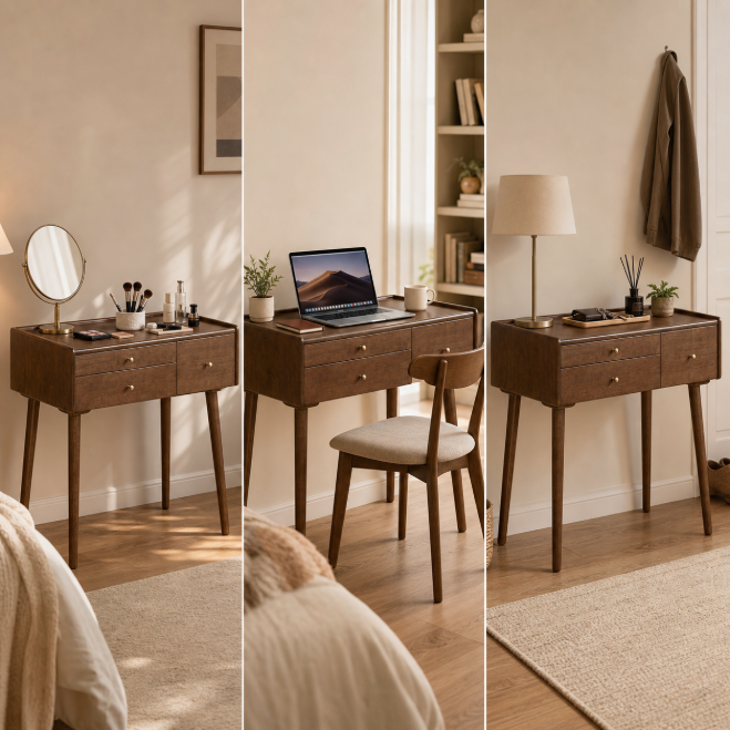 Versatile for vanity, work, or console