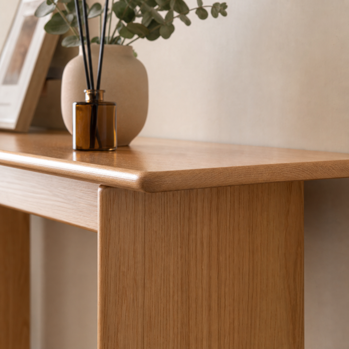 Natural walnut grain, minimal and elegant