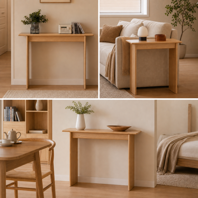 Works as console, side, or accent table